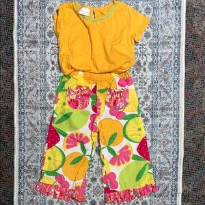 Hanna Andersson Yellow and Pink Casual Matching Set